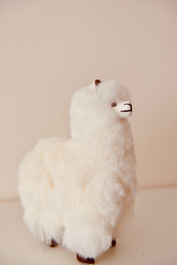 peluche en alpaga blanche