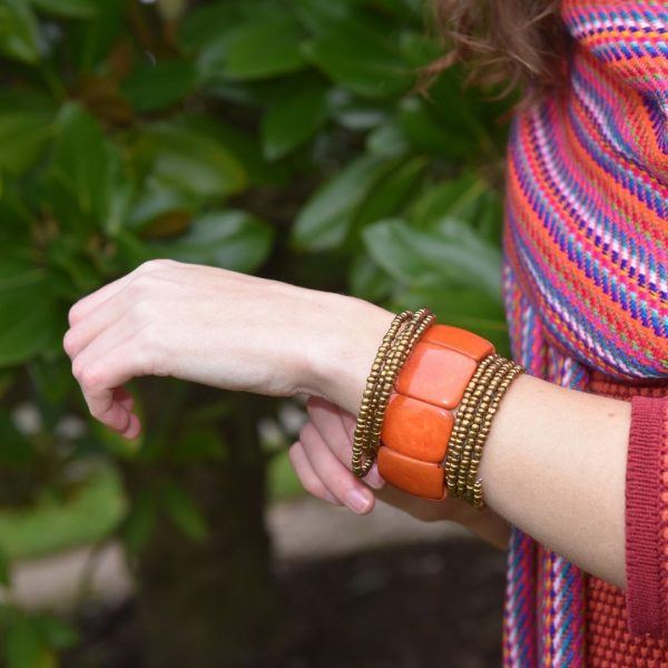 bracelet ivoire végétal orange