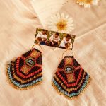 Equinox Ecuador boucles d'oreilles rouge en perles rocailles