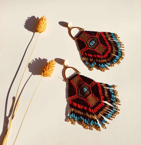 boucles d'oreilles en perles de rocaille