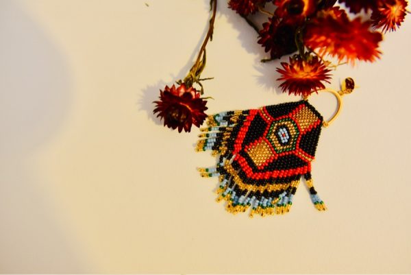 Boucles d'oreilles Inca tissé main