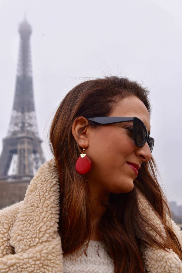 boucles d'oreilles rouges