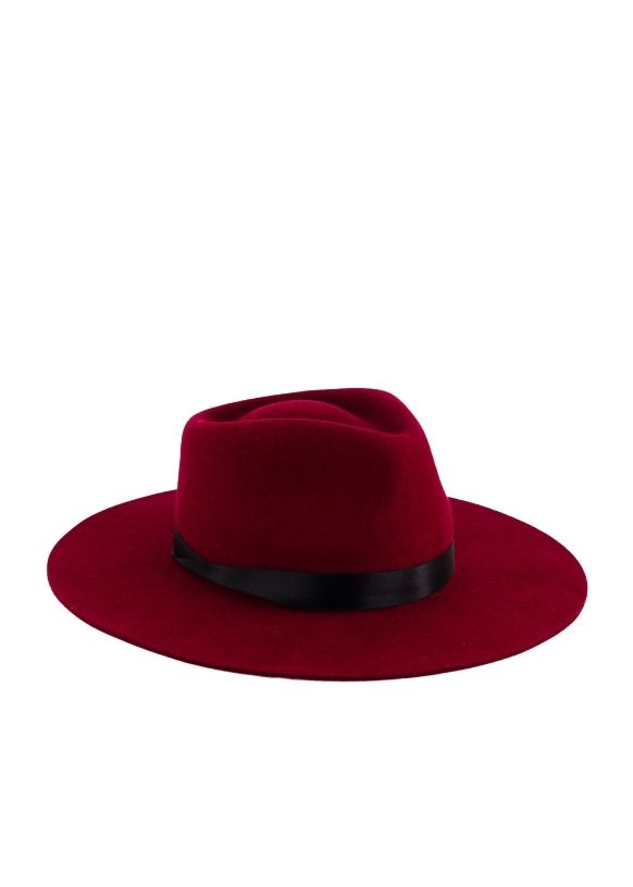 chapeau fedora Rouge intense