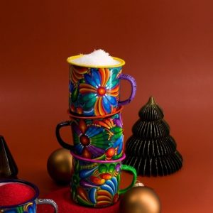 Mug émaillé coloré peint à la main
