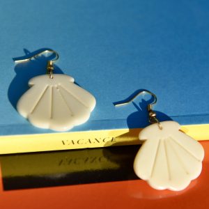 boucles d'oreilles coquillages ivoire végétal