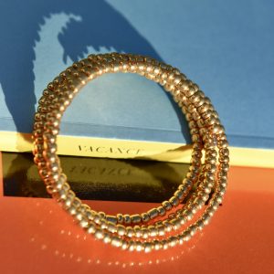 bracelet perles de rocailles or