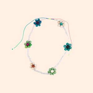 collier fleur en ivoire végétal, réglable